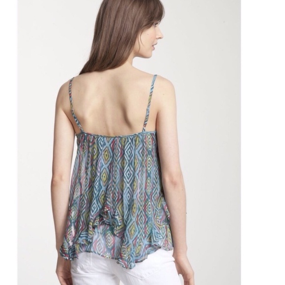 Ella Moss Aztec Print Silk Flyaway Camisole Top - Picture 4 of 8